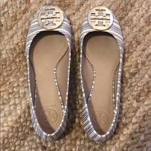 Tory Burch Striped Reva Ballet Flats
